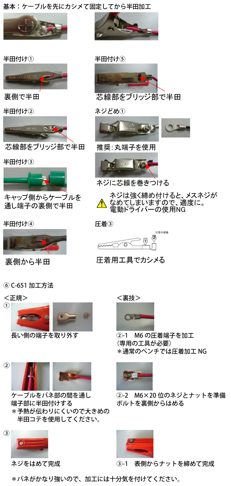 クリップ加工方法