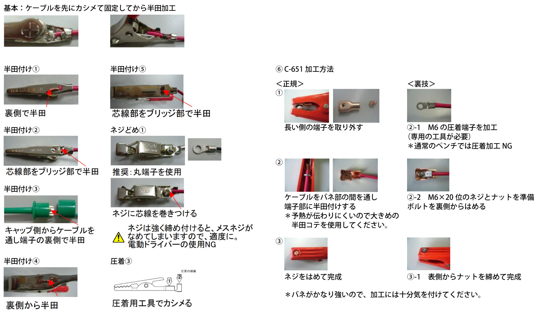 クリップ加工方法